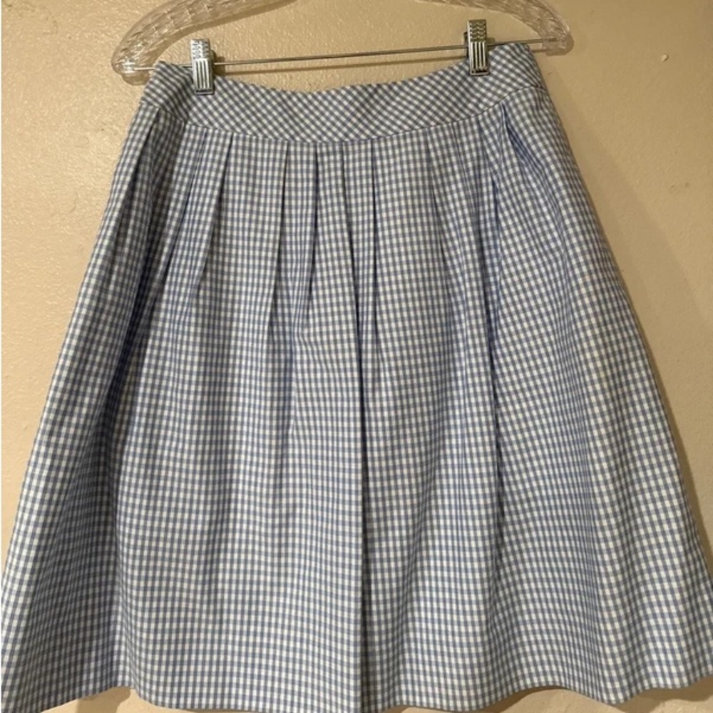 Blue Gingham Pleated Women’s Skirt